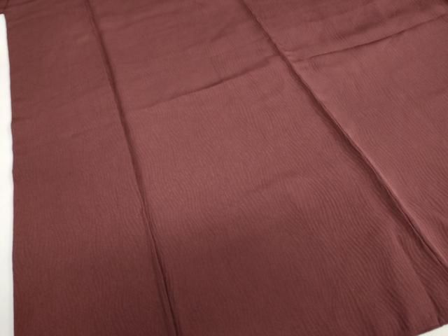  平和屋着物 上質な色無地 変わり縞地紋 葡萄茶色 正絹 ud 色無地 着物