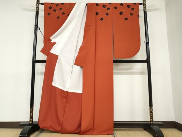 平和屋着物 小振袖 二尺袖 舞桜文 金彩 洗える着物 ud