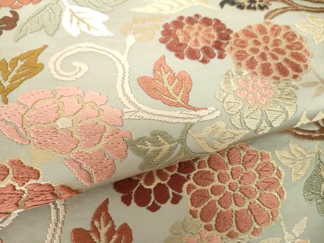 平和屋着物○六通柄袋帯 唐織 花唐草文 金糸 正絹 逸品 DABA1196ps