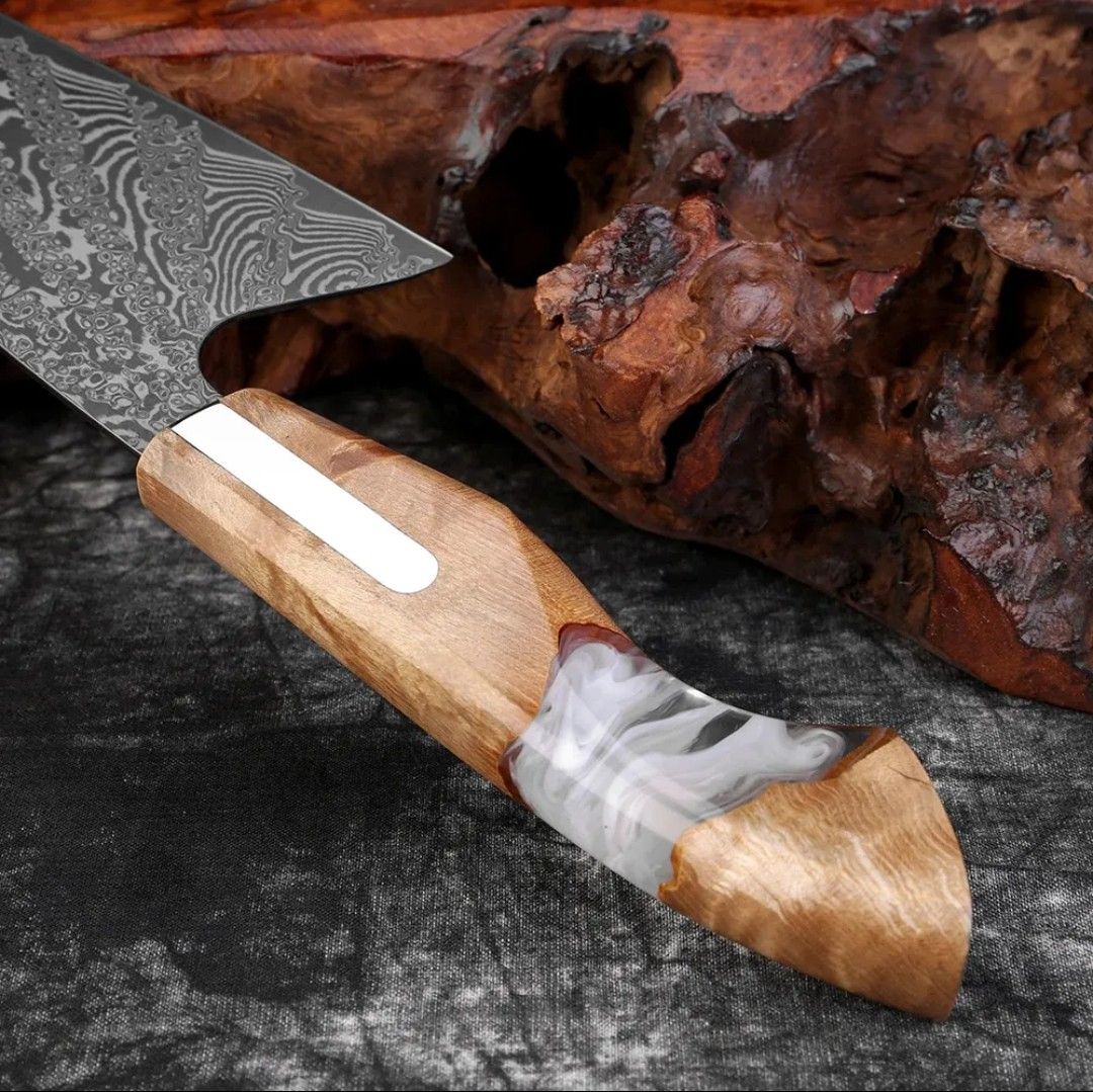 新作】プレゼント付き 67層 ダマスカス鋼 デザイン 牛刀 シェフナイフ