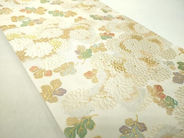 平和屋着物 六通柄袋帯 唐織 作家物 菊文 金銀糸 正絹 ps