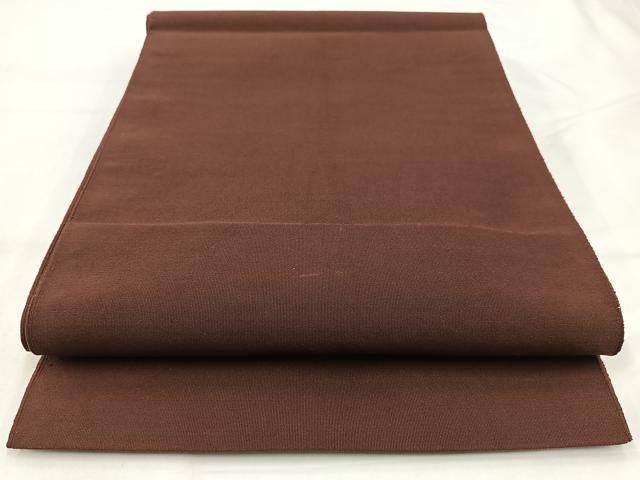 平和屋着物 爪掻き本綴れ 八寸名古屋帯 紫鳶色 正絹 yc