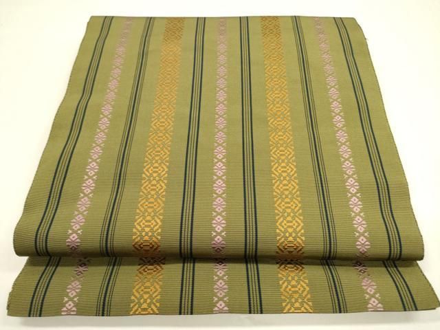 平和屋着物 本場筑前博多織 八寸名古屋帯 献上 正絹 op