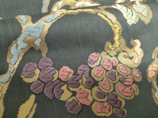  平和屋着物 六通柄袋帯 唐織 葡萄唐草文 金銀糸 正絹 ps 袋帯 帯