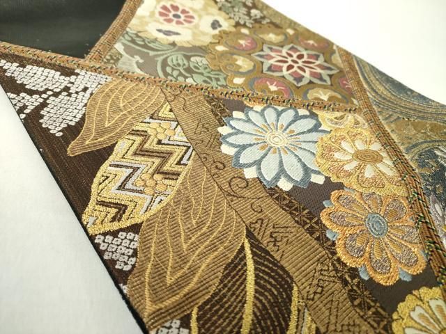 平和屋着物 六通柄袋帯 切嵌 立波正倉院花文 金銀糸 正絹 ps