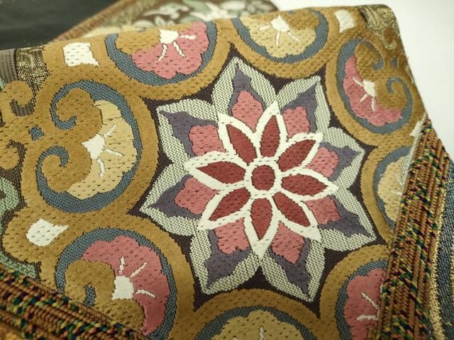 立波正倉院花文 金銀糸