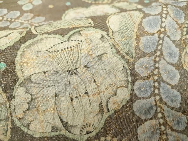 平和屋着物○太鼓柄袋帯 作家物 絞り 辻が花 金通し地 正絹 逸品