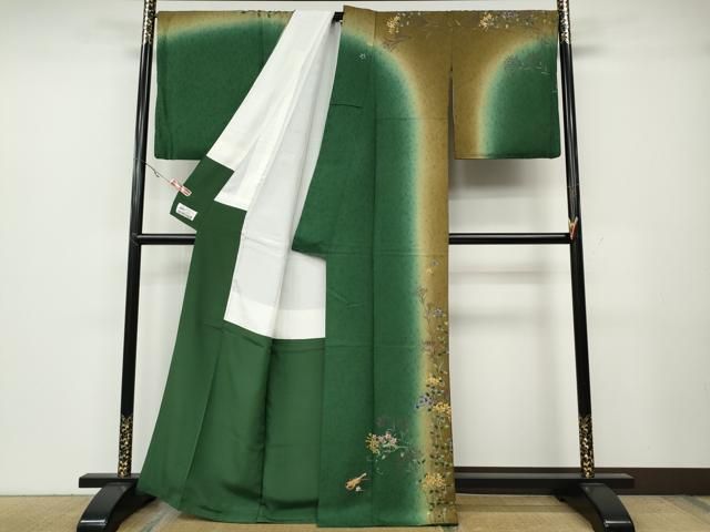 平和屋着物 訪問着 手描き 刺繍 楽器枝花文 暈し染め 金彩 やまと誂製 正絹 ut