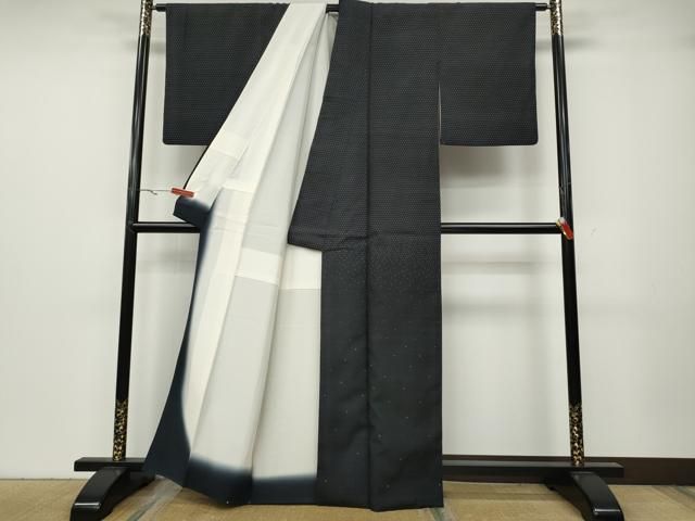 平和屋着物 訪問着 紬地 十字絣 正絹 ut