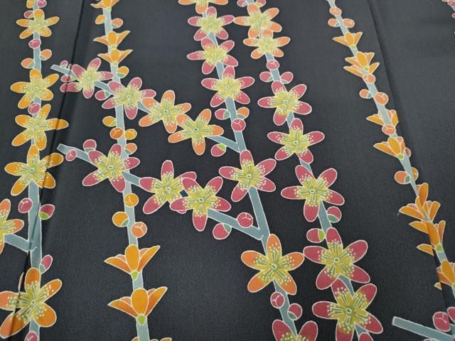 枝花文 正絹