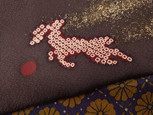 平和屋着物 ファッションデザイナー 花井幸子 訪問着 刺繍 跳兎 月