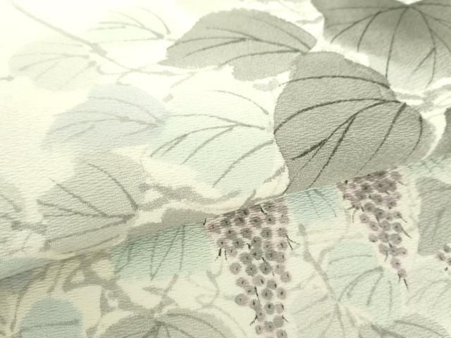  平和屋着物 着物作家 岡本龍三 九寸開き名古屋帯 手描き 蔦の葉葡萄文 正絹 ps 名古屋帯 帯