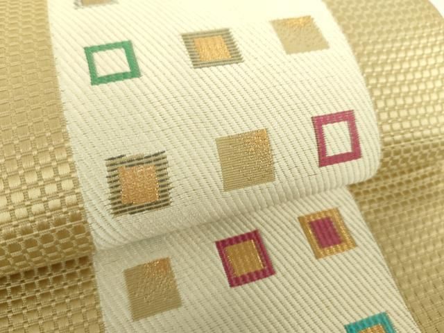  平和屋着物 本場筑前博多織 八寸名古屋帯 間道 金糸 正絹 ps 名古屋帯 帯