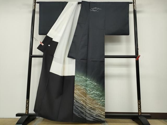 平和屋着物 訪問着 本場縞大島 作家物 谷口邦彦 立波文 暈し染め 正絹 ut