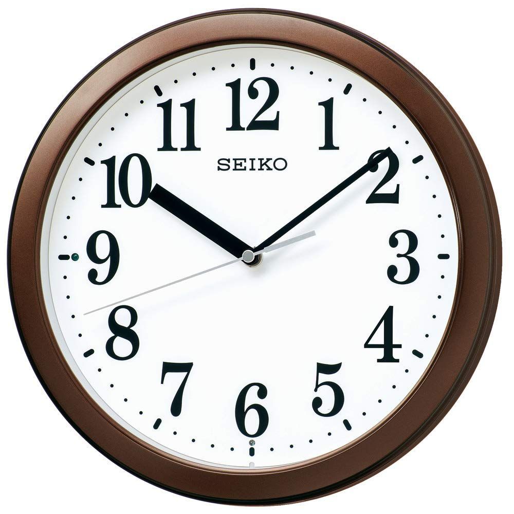 【新着商品】セイコークロック(Seiko Clock) セイコー クロック 掛け時計 電波 アナログ コンパクトサイズ 茶メタリック 直径28.0x4.6cm BC416B