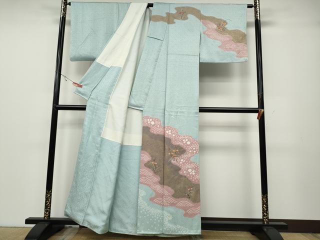 平和屋着物 訪問着 絞り 刺繍 道長花文 金彩 正絹 ut