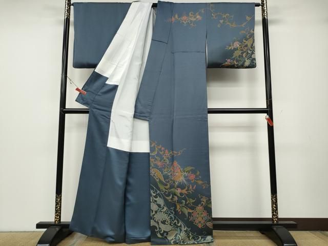 平和屋着物 訪問着 鳳凰更紗花唐草文 暈し染め 金彩 正絹 ut