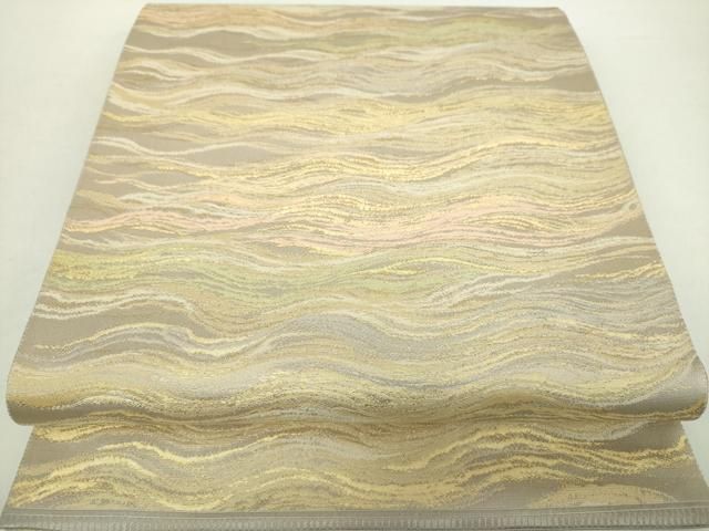 平和屋着物 西陣織 陰山織物謹製 箔屋清兵衛 全通柄袋帯 波霞 金糸 正絹 ps