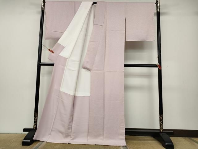  平和屋着物 上質な色無地 南天地紋 鴇色 ロング丈 正絹 ut 色無地 着物