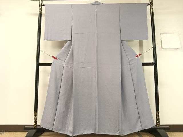 平和屋着物 上質な色無地 菊地紋 藤鼠色 正絹 vp