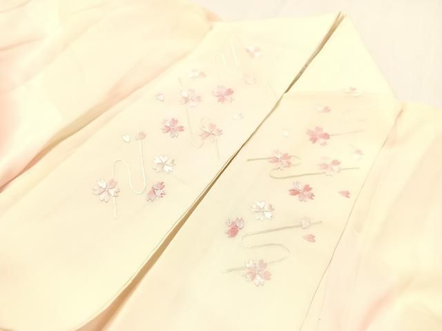 平和屋着物○振袖用長襦袢 袷 飛鶴地紋 暈し染め 半衿