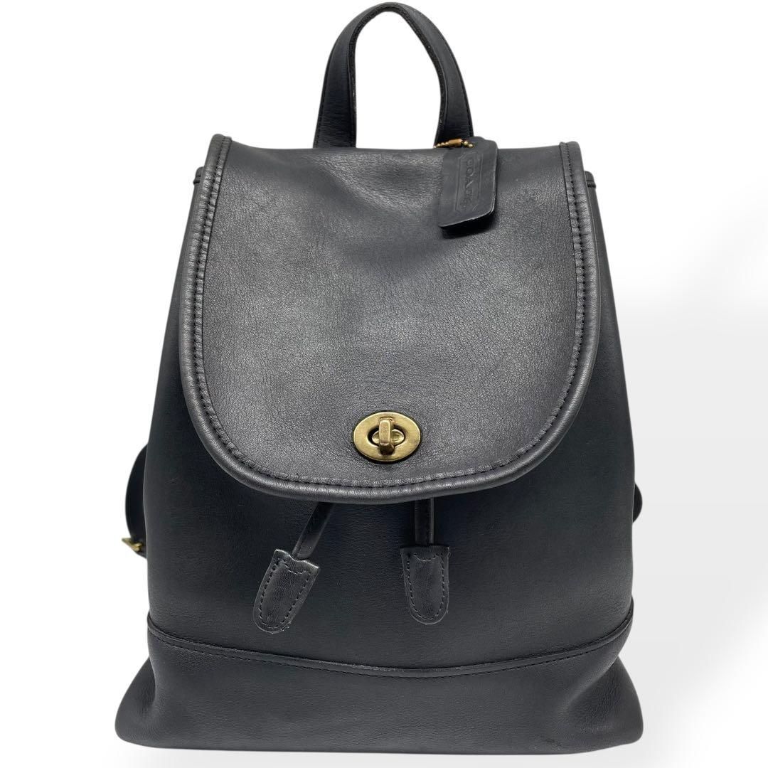 美品　oldCoach　オールドコーチ　リュック　レザー　ブラック 極美品 COACH オールドコーチ リュック USA製 ブラック レザー 本革