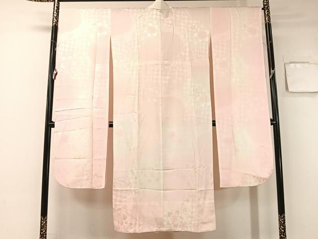 平和屋着物 振袖用長襦袢 無双仕立て 流水舞桜地紋 暈し染め 正絹 vp