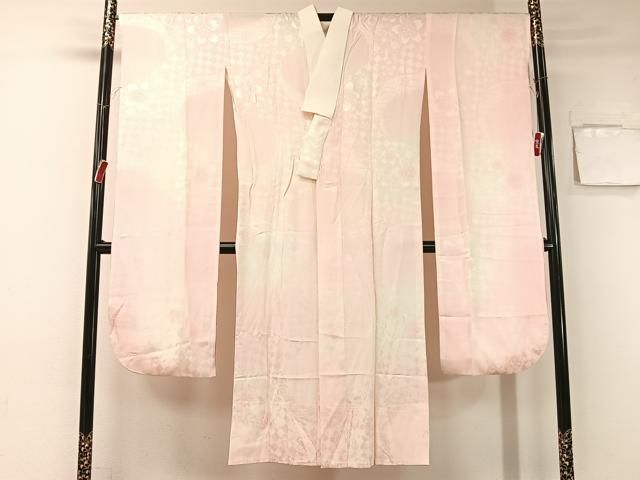 平和屋着物 振袖用長襦袢 無双仕立て 流水舞桜地紋 暈し染め 正絹 vp