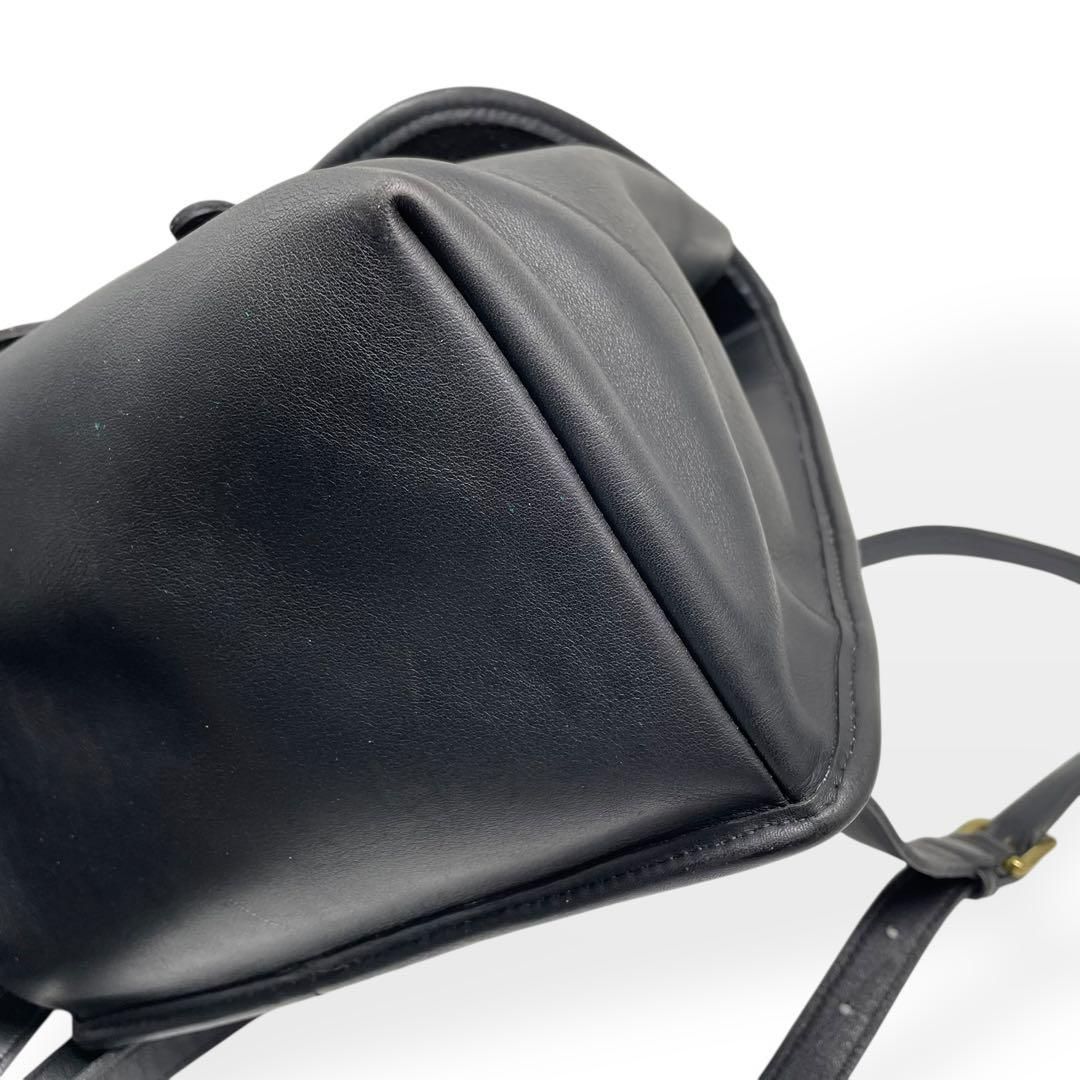 【極美品】コーチ オールレザー リュック バックパック ブラック 極美品 COACH オールドコーチ リュック USA製 ブラック レザー 本革