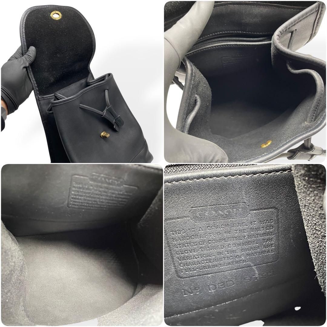 極美品 COACH オールドコーチ リュック USA製 ブラック レザー 本革