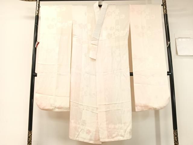 平和屋着物●振袖用長襦袢　無双仕立て　舞花地紋　暈し染め　正絹　逸品　CABB4854vp 平和屋着物○振袖用長襦袢 無双仕立て 舞花地紋 暈し染め 正絹 逸品