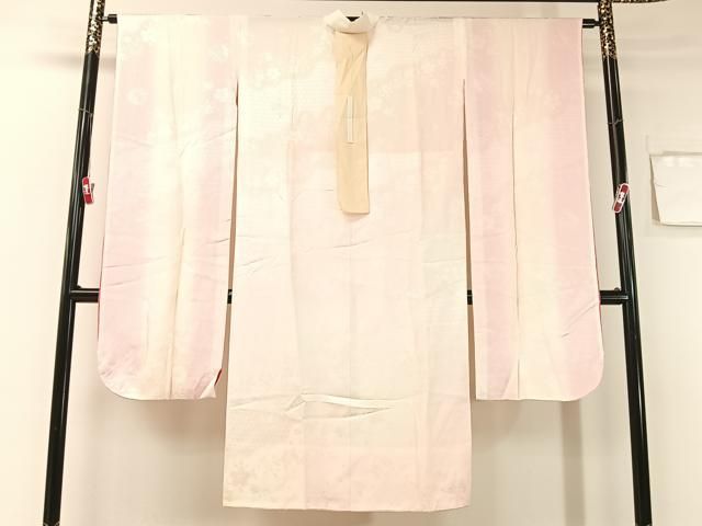 平和屋着物 振袖用長襦袢 無双仕立て 糸巻き枝桜地紋 暈し染め 正絹 vp