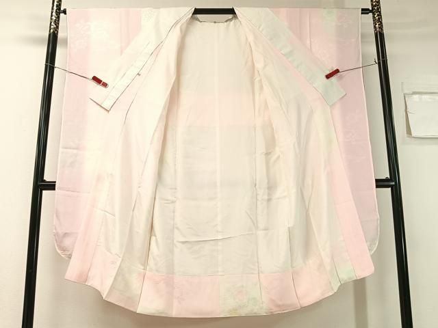 平和屋着物 振袖用長襦袢 袷 青海波花地紋 暈し染め 半衿刺繍 広衿仕立て 正絹 vp