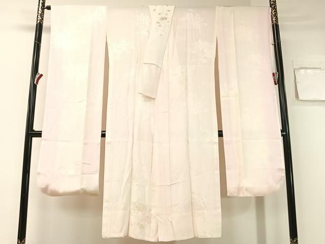 平和屋着物●振袖用長襦袢　無双仕立て　霞花地紋　暈し染め　半衿刺繍　広衿仕立て　正絹　逸品　CABB4864vp 平和屋着物○振袖用長襦袢 無双仕立て 霞花地紋 暈し染め 半