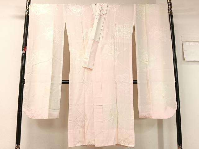 平和屋着物 振袖用長襦袢 無双仕立て 花車地紋 暈し染め 半衿刺繍 広衿仕立て 正絹 vp