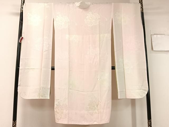 平和屋着物 振袖用長襦袢 無双仕立て 花車地紋 暈し染め 半衿刺繍 広衿仕立て 正絹 vp