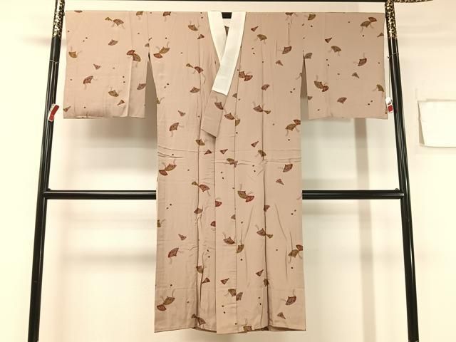 平和屋着物 長襦袢 無双仕立て 檜扇花文 金彩 正絹 vp