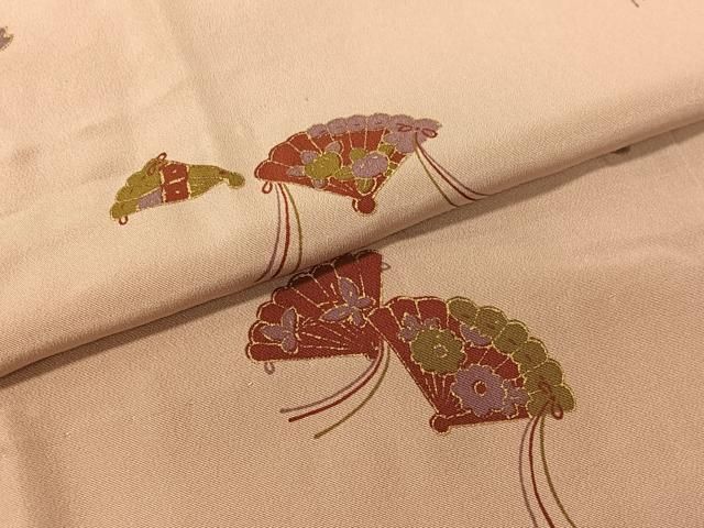  平和屋着物 長襦袢 無双仕立て 檜扇花文 金彩 正絹 vp 長襦袢 長襦袢 半襦袢