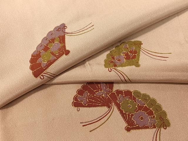 平和屋着物○長襦袢 無双仕立て 檜扇花文 金彩 正絹 逸品 CABB4870vp