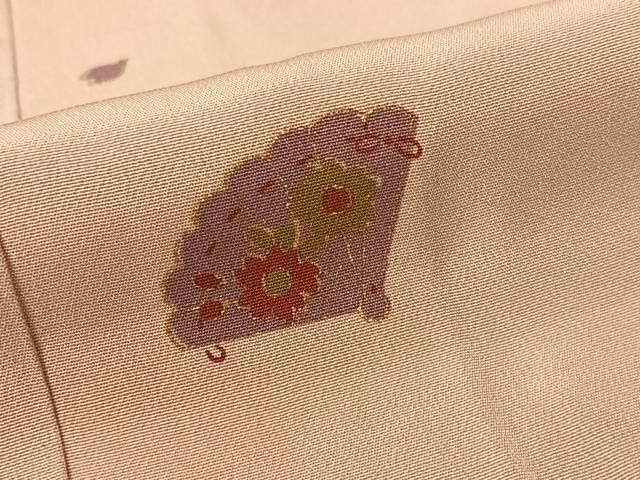 平和屋着物○長襦袢 無双仕立て 檜扇花文 金彩 正絹 逸品 CABB4870vp