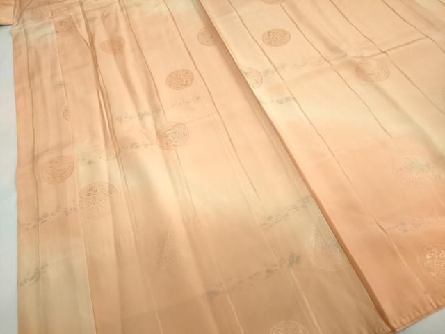  平和屋着物 長襦袢 袷 地紋起こし 草花丸地紋 暈し染め 銀彩 半衿刺繍 正絹 ud 長襦袢 長襦袢 半襦袢