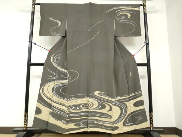 平和屋着物 訪問着 作家物 流水文 正絹 ud