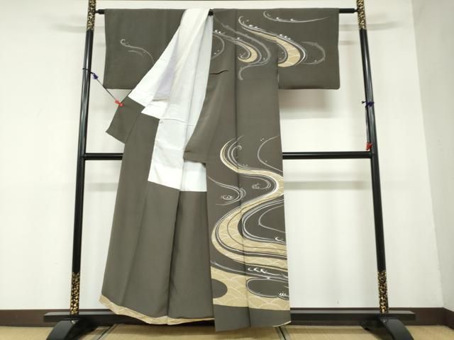 平和屋着物 訪問着 作家物 流水文 正絹 ud