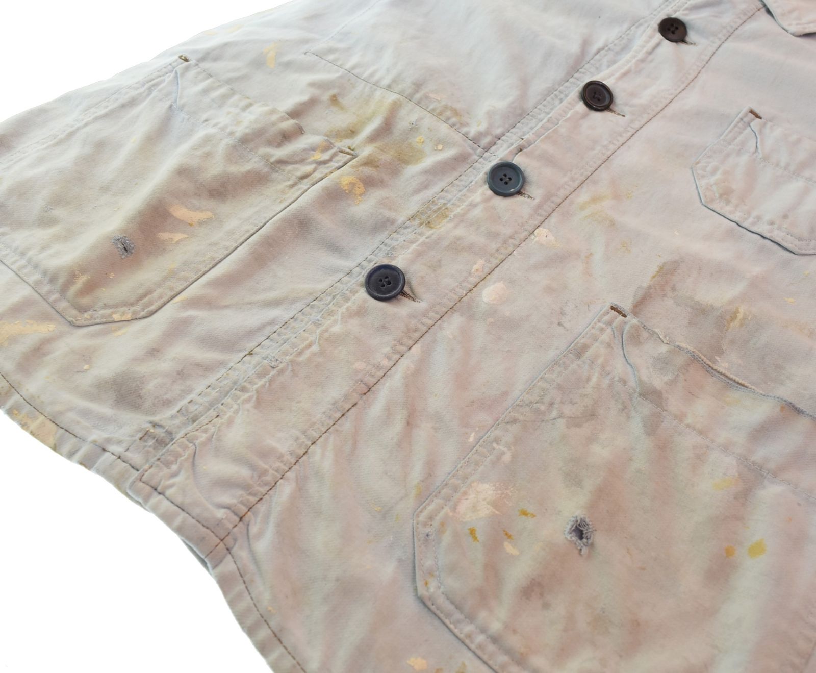 60s ヴィンテージ フレンチ コットンキャンバス ワークジャケット ペンキ 60s ヴィンテージ フレンチ コットンキャンバス ワークジャケット