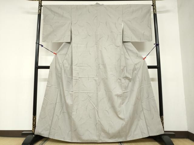 平和屋着物 結城紬 100亀甲 秋草文 ますいわ屋扱い 正絹 ud