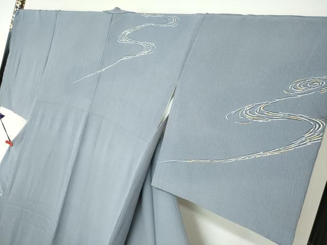  平和屋着物 日本舞踊家 岩井流宗元 岩井友見 訪問着 流水文 金銀彩 正絹 ud 訪問着 付け下げ 着物