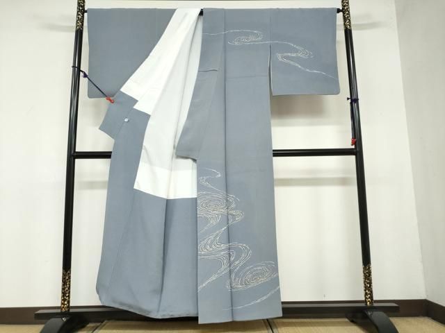 平和屋着物 日本舞踊家 岩井流宗元 岩井友見 訪問着 流水文 金銀彩 正絹 ud