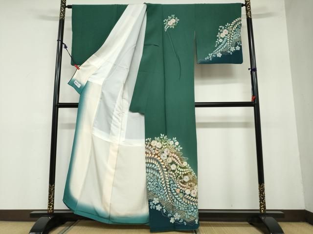 平和屋着物 越後十日町の一流染匠 桐屋 翠山工房 訪問着 絞り 辻が花 暈し染め 金彩 やまと誂製 正絹 ud