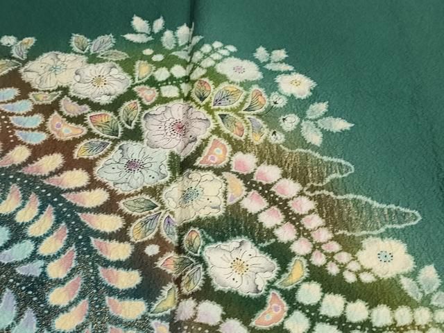  平和屋着物 越後十日町の一流染匠 桐屋 翠山工房 訪問着 絞り 辻が花 暈し染め 金彩 やまと誂製 正絹 ud 訪問着 付け下げ 着物