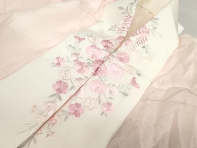 平和屋着物○振袖用長襦袢 無双仕立て 御所車舞花地紋 暈し染め 京都